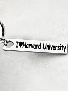 Harvard University Style Stainless Steel Keychain, Simple Elegant Accessories, Perfect Gift for Harvard University, Fashion Accessories for Daily Use