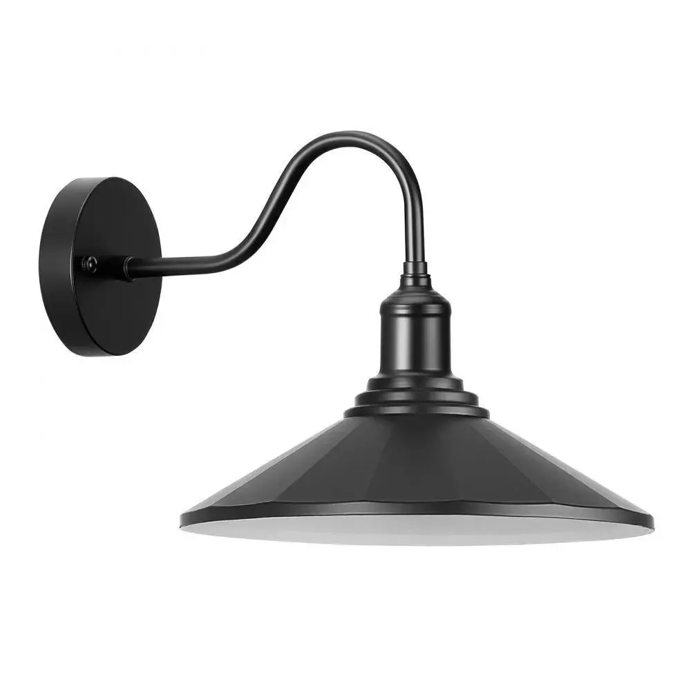 【Backtoschool】VEVOR Outdoor Barn Light,  , 11.5 in Diameter, 1-Pack Farmhouse Gooseneck Light Fixture, Exterior Wall Sconce, with Vintage Style, Anti-Rust, E26 Bulb Compatible for Porch, House, Entryway, Garage, Black