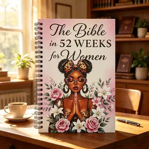 Women's Yearly Bible Reading Journal, Spiral Bound, 52 Weeks Christian Devotional Guide, Daily Scripture Reading & Writing Practice Log Book, Devotional Notebook
