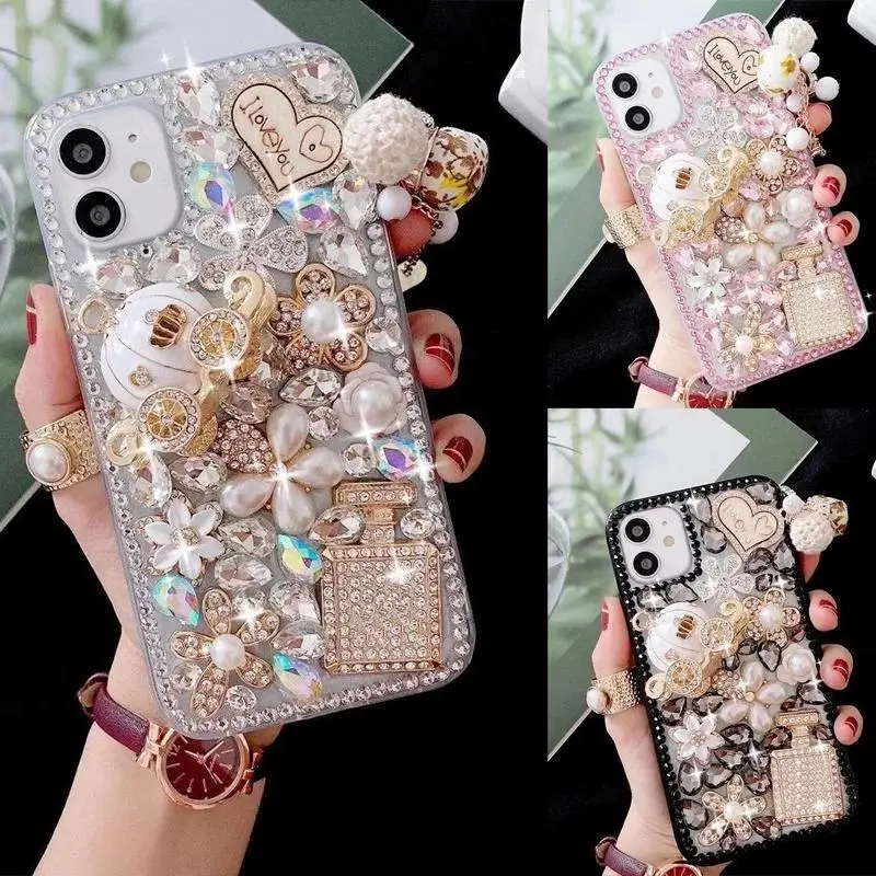 Rhinestone Casing for Samsung Galaxy S25 Ultra Edge, S24, S23, S22, S21, S20, S10, S9 Plus, FE, Note 20, 10 – Sparkly Smartphone, Cellphone, Handheld Devices Diamond Phone Cover