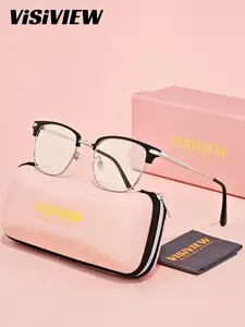 1 Pair Visiview Unisex Cat Eye Full Frame Glasses, Exudes Refinement