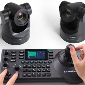 FoMaKo PTZ Camera 20x Optical Zoom AI Auto Tracking PoE HDMI Bundle PTZ Camera for Church Worship + PTZ Camera Controller (BH202 PTZ Bundle FMK20SDIx2+KC608)