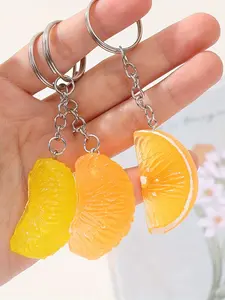 [Orange Lemon Keychain] Stylish Orange Lemon Keychain | Fruit Key Ring Mandarin Lemon Design Novelty Key Chain, Suitable for Women