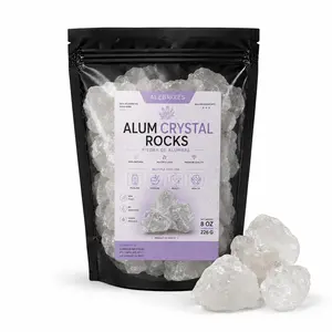 | Alum Stone Rocks| White Alum Crystal Blocks | Piedra De Alumbre Natural Entera | Natural Deodorant & Antiperspirant | For Cooking, Beauty & Health.
