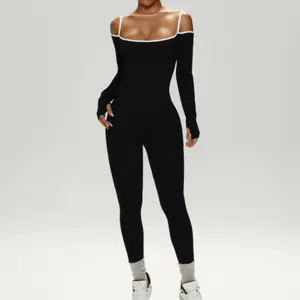 Women's Workout Jumpsuit - Athletic Style Activewear, Backless Sports Jumpsuit with Cinched Waist, Narrowed Hips, Tight Fit for Gym Exercise, Comfortable Domestic Wear