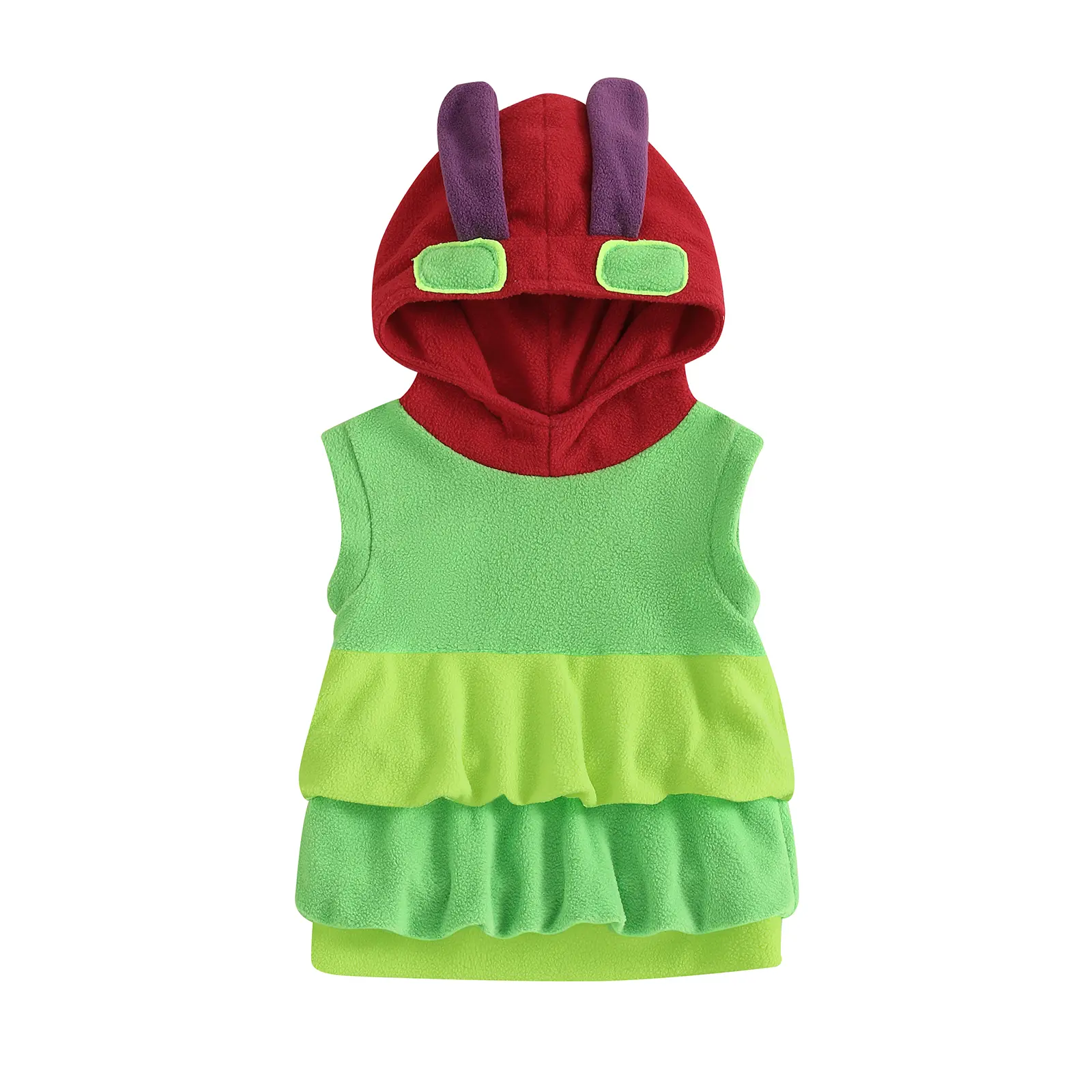 Baby Caterpillar Costume Infant Girl Boy Halloween Costume Sleeveless Hungry Hoodie Romper Cosplay Party Outfit