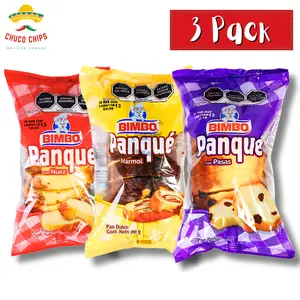 Bimbo Panque | Pecan, Raisins, Chox, Marble | 3 Pack of Each | Authentic Mexican Pastry | Sweet Pastry Cake |