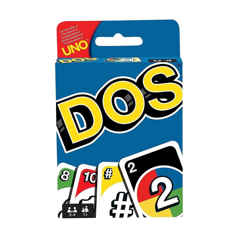 1 Pack Games Mattel UNO DOS Card Game 2-4 Players Ages 7+