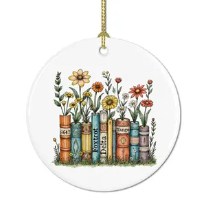 Subtle FDT Circle Ornament 8647 - 3"x3" Eclectic Political Protest Ceramic Christmas Decoration, with Hanging String, Democracy Liberal Holiday Gift for Friends