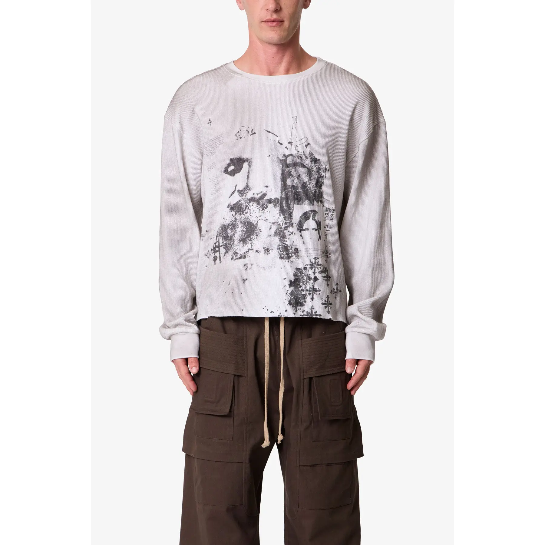 mnml Disobedience Thermal L/S Tee - White