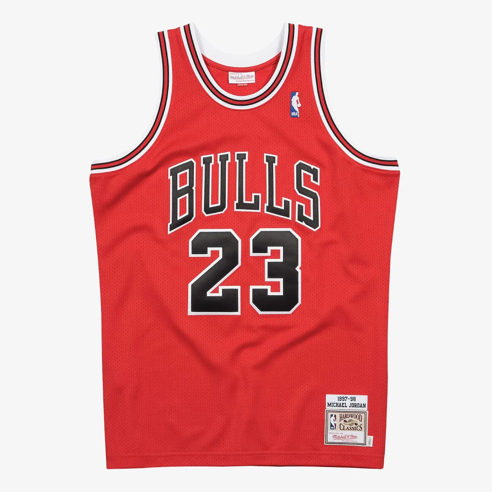 Michael Jordan Chicago Bulls 1997-98 Red Authentic Jersey NBA Throwback Basketball Hardwood Classics Fan Gear Mitchell & Ness