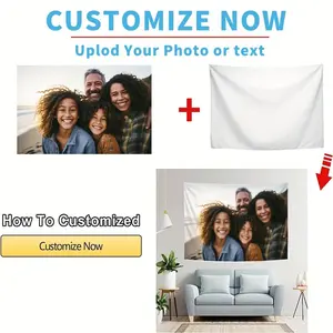 1pc Custom Photo Tapestry Wall Hanging - Personalized Bedroom Decor with Free Mounting Accessories, 100% Polyester Fabric, Horizontal Indoor Backdrop Banner for Home & Living Room, Bedroom Decor And Accessories