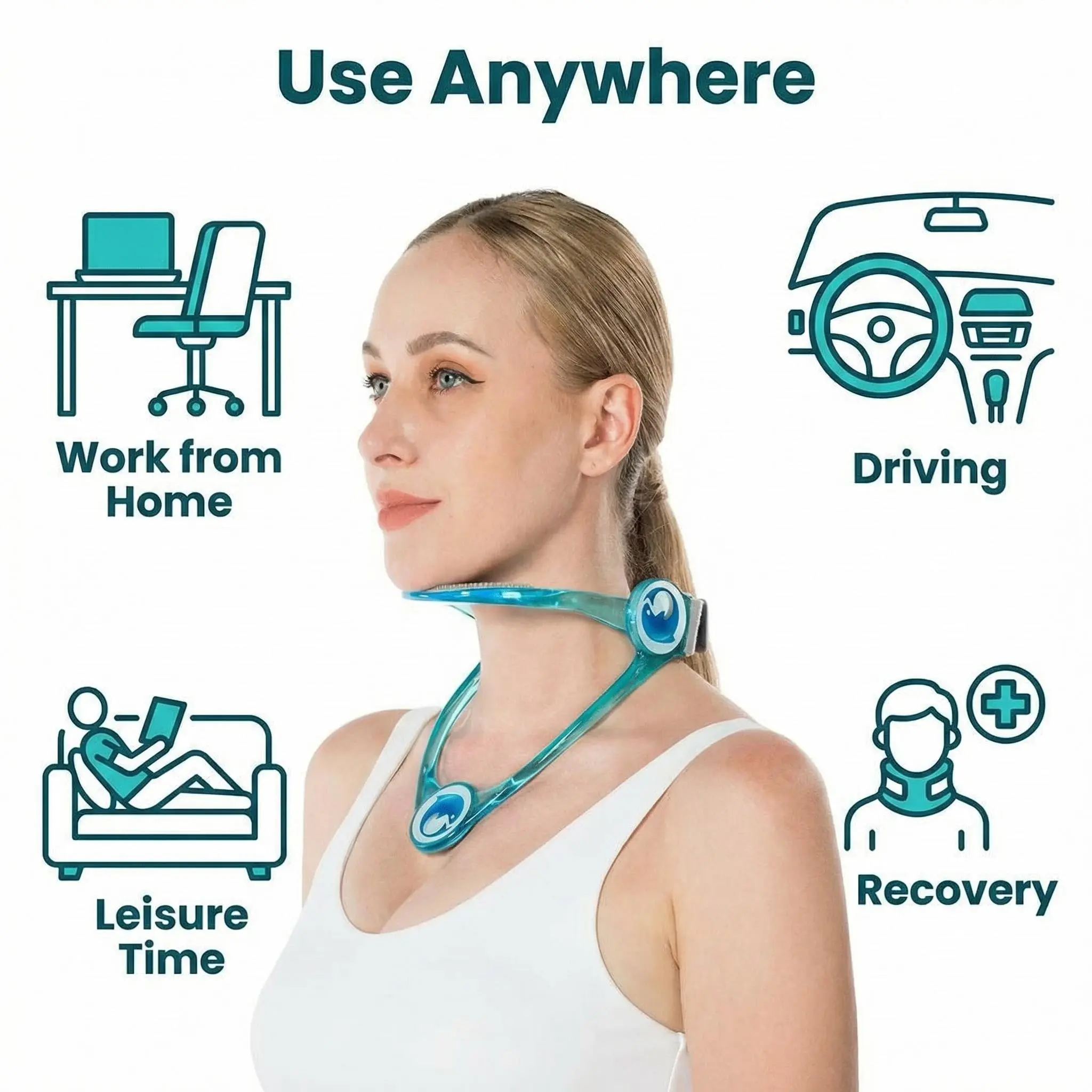 Adjustable Soft Cervical Collar Brace, Comfortable Neck Support for Stabilization, Daily Use and Neck Discomfort Relief