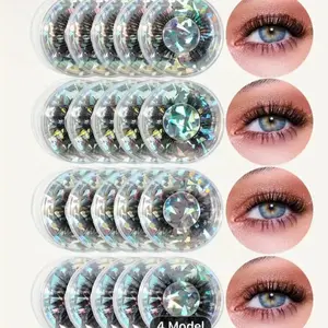 Natural Lashes Wispy False Eyelashes Fake  Eye Lashes Pack Natural Look Lash Strips Fluffy