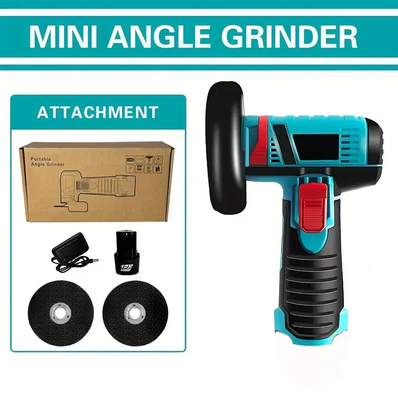 Blue Angle Grinder（1 bat, 2 Cutting Blades）
