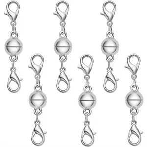 S925 Silver Double Lobster Magnetic Necklace Clasps, Magnetic Necklace Clasps and Closures, Magnetic Jewelry Clasps for Necklaces Extender Bracelet Clasps and Closures