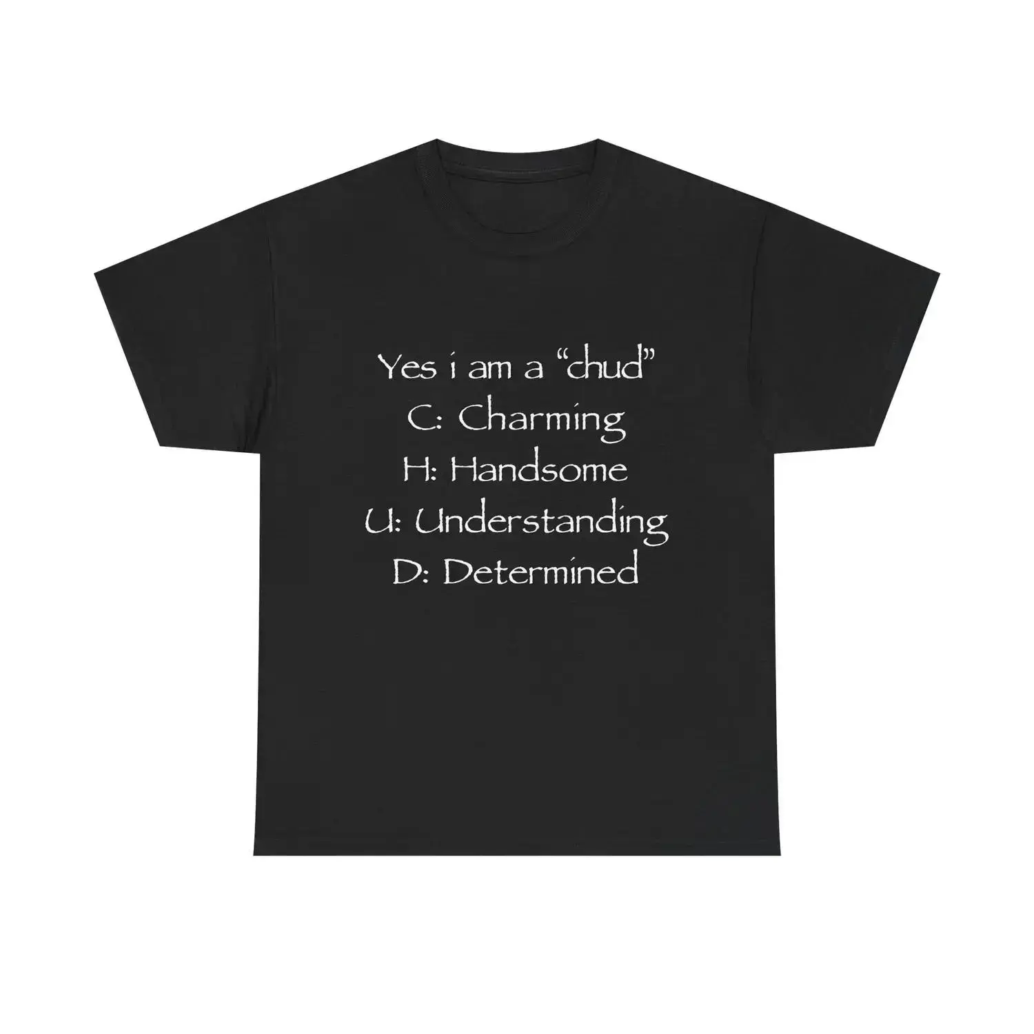 Men's Chud Meme Acronym Casual Short-Sleeve Fit T-Shirt, Unisex Cotton Streetwear Tops