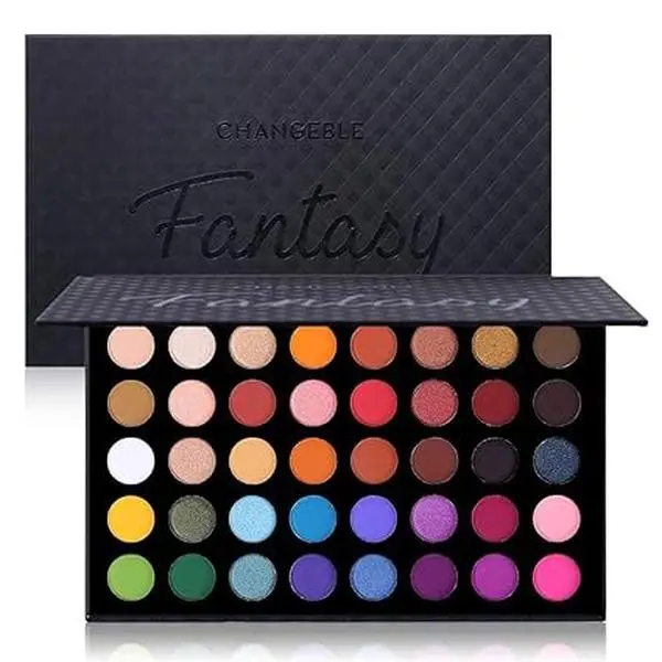 Assorted Eyeshadow Palette Makeup Kit - All Ages Beauty Cosmetics, Highly Pigmented Matte+Metallic, Shimmer, Glitter Shadows, Long-Lasting, Blendable Natural Colors, Smooth Lightweight Powder, Applicable with Brush/Fingers