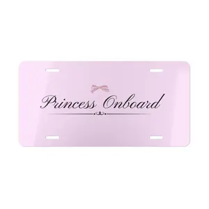Princess Onboard Front License Plate, Coquette Vanity Plate, Pink Front License Plate, Coquette Car Accessory, Aesthetic Car Accessory