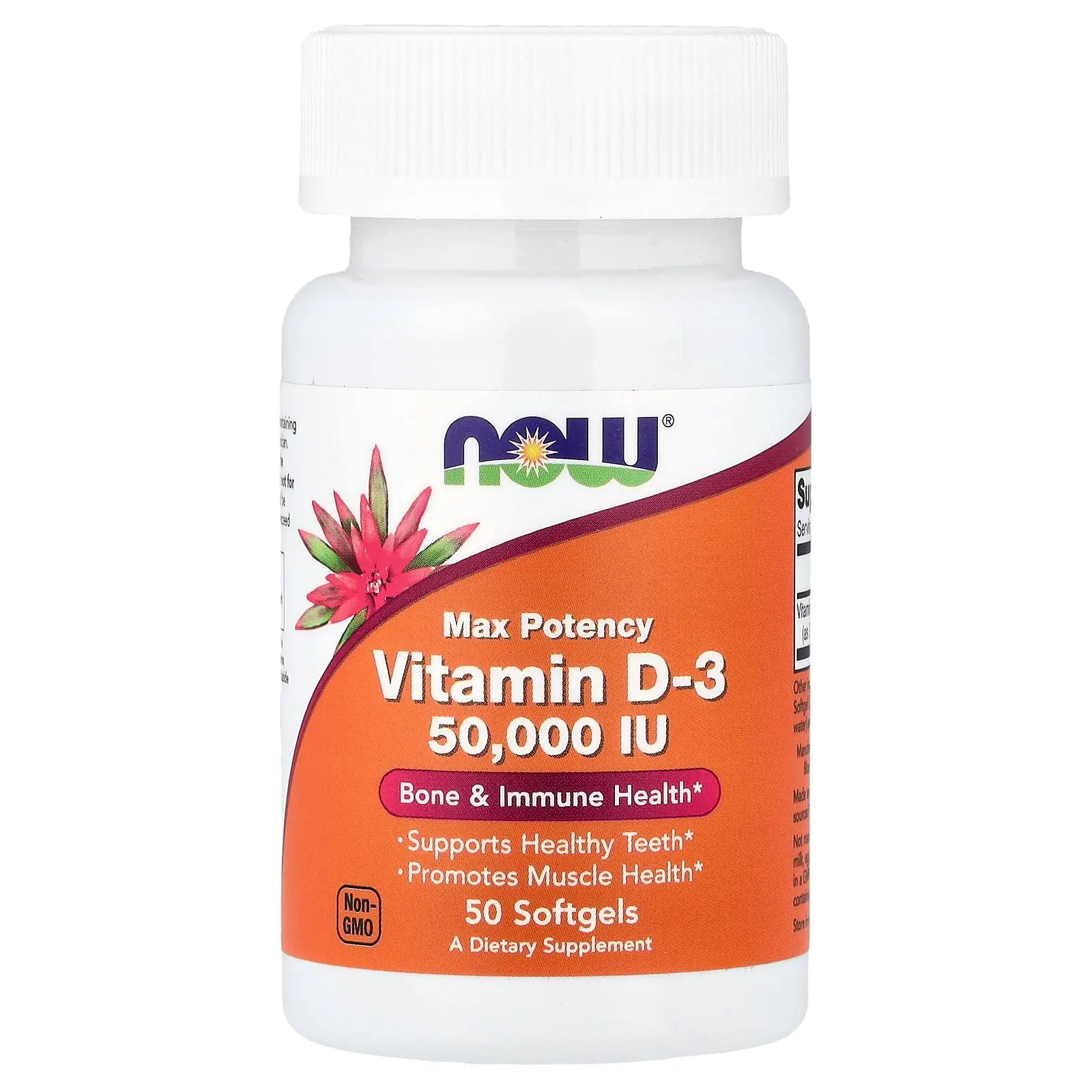 NOW Foods Vitamin D-3, Max Potency, 50,000 IU, 50 Softgels