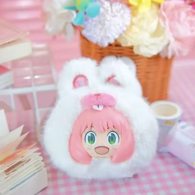 SPY x FAMILY Stack‑A‑Plush Blind Box, Stackable Animal‑Costume Anya Yor Loid Forger Vinyl‑Face Plush Keychain Pendant, Cute Anime Backpack Charm Collectible Toy Gift