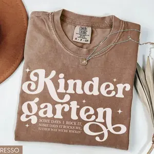 Comfort Colors Kindergarten Teacher Shirt, Retro Teacher Team T-Shirt, Cute Teaching Tee for Classrooms, New Teacher Gift, Back to School Apparel