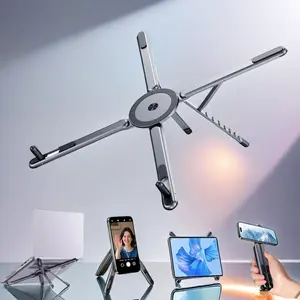 Magnetic Aluminum Alloy Phone Stand, Portable Tablet Laptop Holder, Travel Stand, Durable & Lightweight Design, Perfect Gift Idea