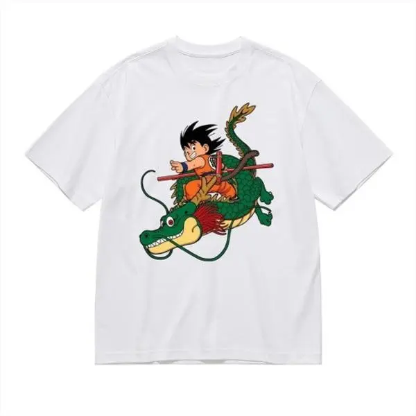 Dragon Ball Goku Lightweight Print Short Sleeve T-Shirt, Soft Cotton Fabric, Unisex For Teens, Trendy Cozy Versatile Fashion Top, Must Have Item