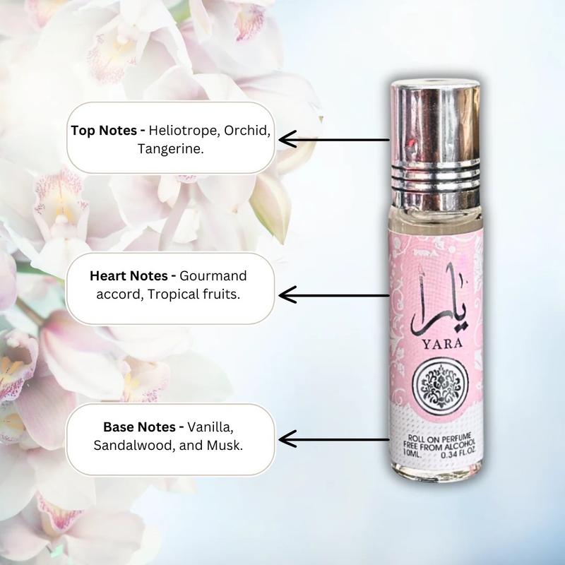YARA Roll On Perfume Oil - 10ML (0.34 OZ) By Are Al Zaafaran Perfumes Roll-On Unisex