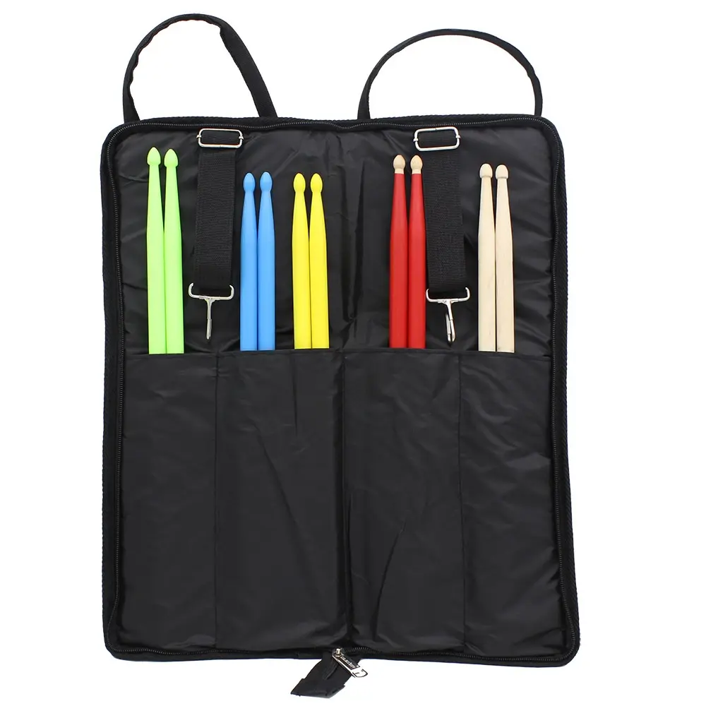 SLADE Drumsticks Bag Holder Thickened Large Capacity Drum Sticks Bag Hangable Portable for Drumsticks Brushes Mallets Percussion Instrument Accessories
