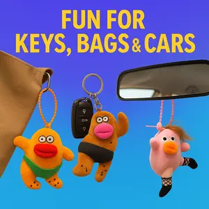 Mystery Plush Keychain Blind Box – Funny Cartoon Bag Pendant & Key Holder, Random Style Surprise