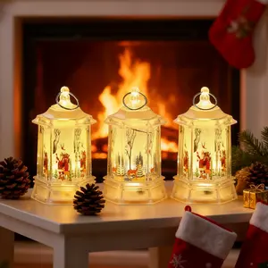 3-Piece Set Christmas Decorative Ornaments LED Night Lights, LED Light Strings with Santa, Reindeer, Snowman, and Christmas Tree LED Decorative Table Lamps, Perfect for Indoor Holidays, Dining Tables, Parties, Desks, and Bedrooms
