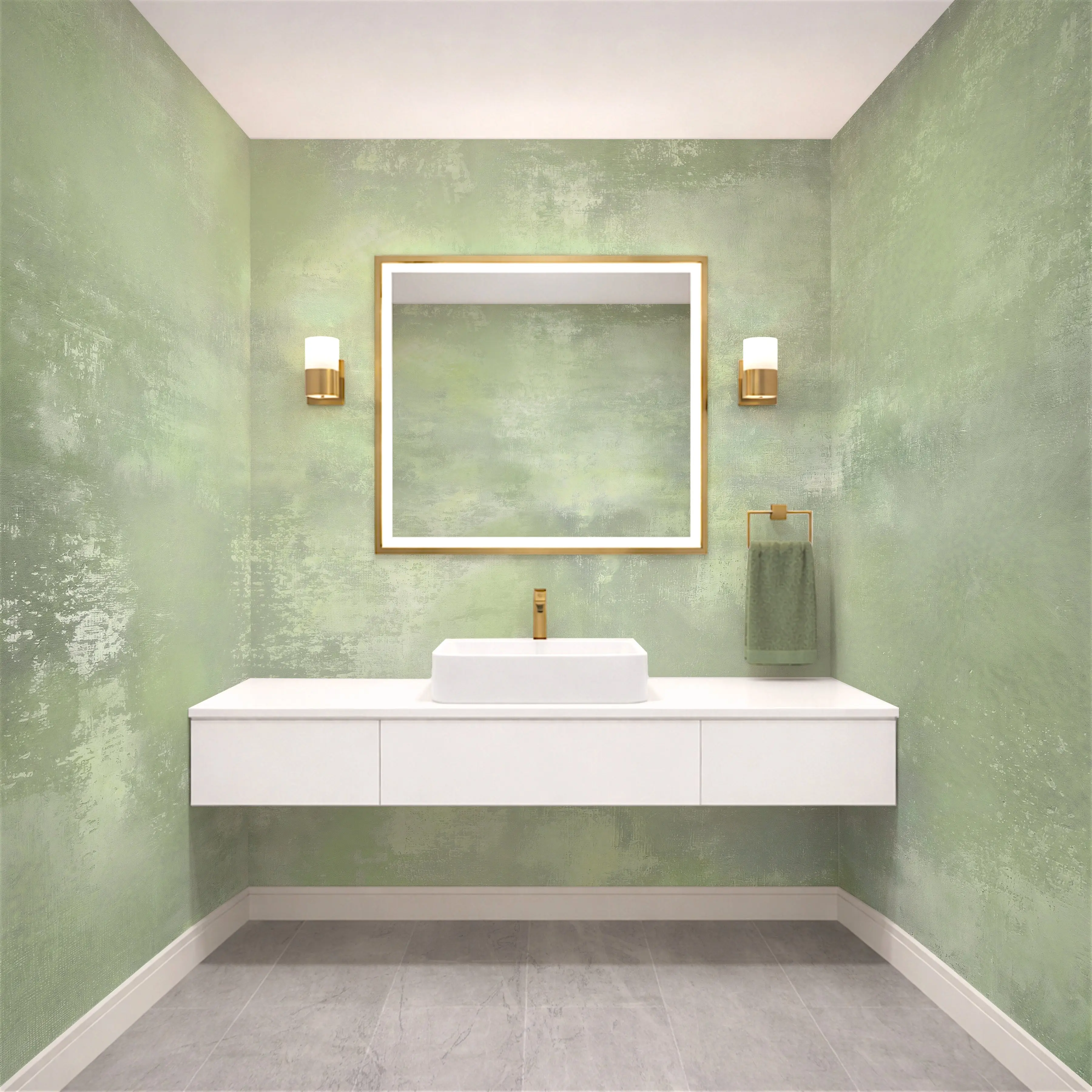 Spring Green Plaster - Luxe Textures Luxury Wallpaper Mural