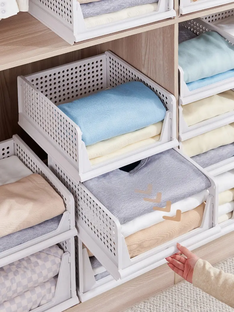 Plastic Rectangular Desk Organizer Bookends - Drawer-Style Clothing Storage Divider Panels, Wardrobe Basket, 4-Piece/8-Piece Sets Available for Bedrooms/Dorm Rooms (Office Stationery & Supplies)