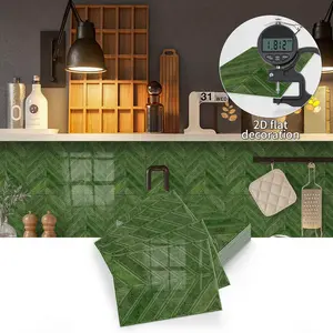 Classic Tile Stickers, Geometric Herringbone Design, Detachable & Adhesive, Ideal for Kitchen/bathroom/living Decor