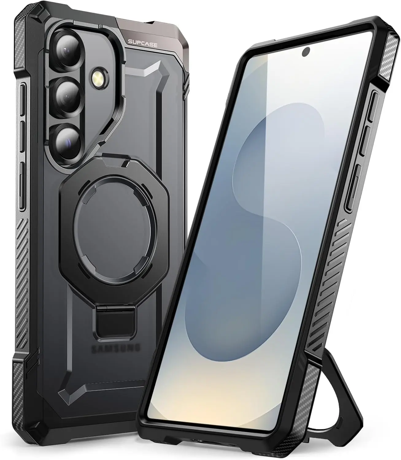 SUPCASE for Samsung Galaxy S25 Case with Stand (Unicorn Beetle Grip), [Compatible with MagSafe] [Military-Grade Drop Protection] Heavy Duty Shockproof Magnetic Phone Case for Galaxy S25 6.2", Black | with Stand