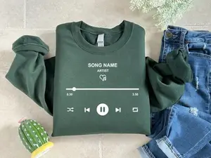 Custom Song Name Sweatshirt, Personalized Artist Name Shirt, Custom Birthday Song Gift, Favorite Song Tee, Music Lover Gift,Musician Sweater