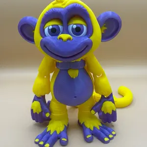 Articulated 3-D Printed Monkeys Figurines - Colorful Design