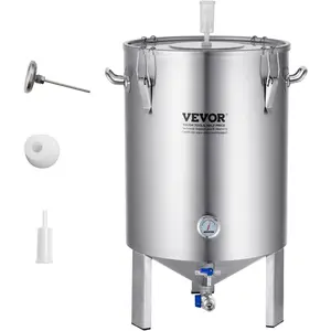 VEVOR Automatic Home Beer Brewer, 3.43 Gal All - in - One Home Brew Machine, 1500W Power Electric Beer Maker Machine with Mash Boil Device, 304 Stainless Steel Inner Tank, Auto Temp Pressure ControlVEVOR Super Brand Day