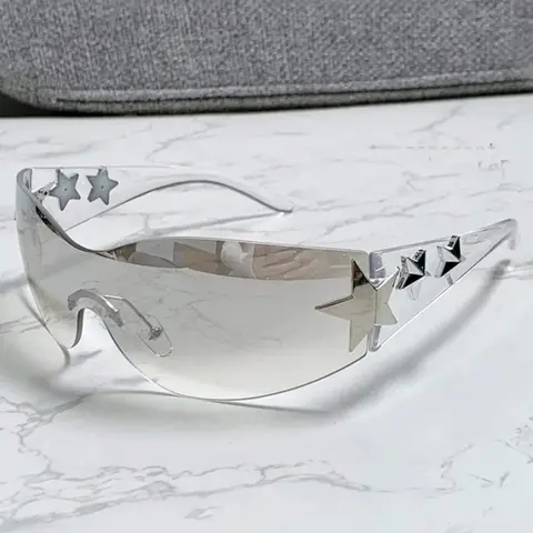 Star Decor Sunglasses, Trendy Casual Fashionable Sunglasses for Everyday Use, Fashion Accessories for Outdoor Activities, Summer Trendy Sunglasses
