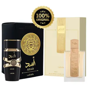 (Bundle) Lattafa Perfumes Angham & Lattafa Perfumes Asad Combo Multipack EDP 3.4oz 100ml each Black Pepper Unisex Long-Lasting