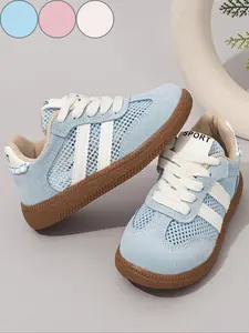 Toddler Girl's Patchwork Design Velcro Sneakers, Casual Comfortable Breathable Sports Shoes, All-match Non-slip Sneakers for Daily Wear, Nonslip Trainers