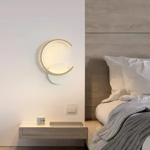 LED Lamp Modern Wood Wall Lamp Nordic Simplicity Lights Wood Wall Light for Bedside Lamps Back Wall Lighting Home Lighting Led Mood Light