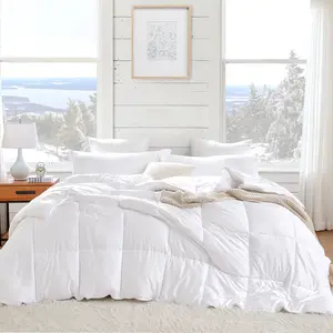 Snorze Cloud Comforter Set - Coma Inducer Ultra Cozy Bamboo - Oversized Bedding in White
