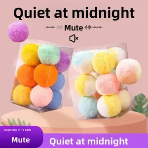 Cat toy ball, self-entertainment gadget, cat teaser stick, durable silent ball, plush ball, kitten ball, pet supplies