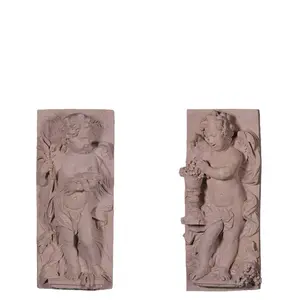 Cherub Wall Decor Panels Set Life Size Statues