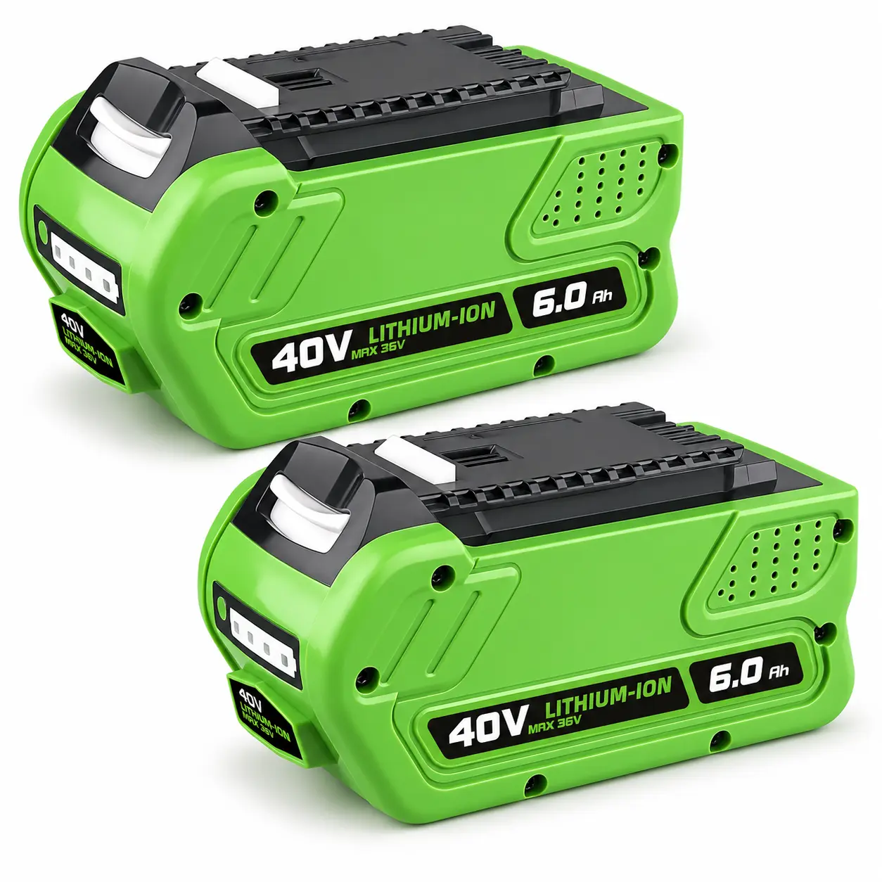 6000mAh 40V Durable Lithium Replacement Battery Pack for Greenworks G-MAX Tools, High Output Li-ion Power Tool Battery with LED Indicator (Fits 29462, 29472, 20202, 22262, 25312), Durable Lithium Battery, High Output Battery