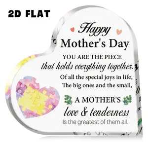 Mom Acrylic Heart Memorial Plaque, Thankful Gift for Mom, Birthday Christmas Mother's Day Present, Creative Design, Deep Expression