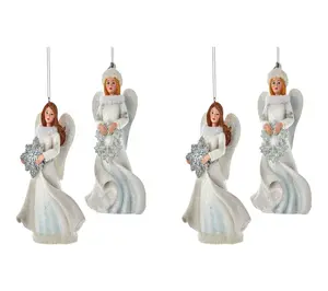 RC Home Decor-Set of 4 Winter White Angel Christmas Ornaments