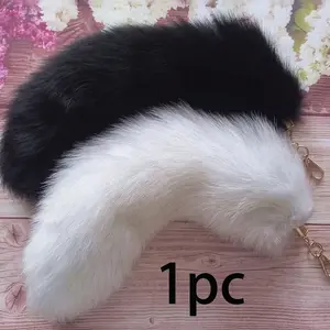 Plush Fox Tail Keychain, Soft Plush Key Ring for Bags Backpacks, Dance Props Role Play Costume, Daily Use Gift for Women